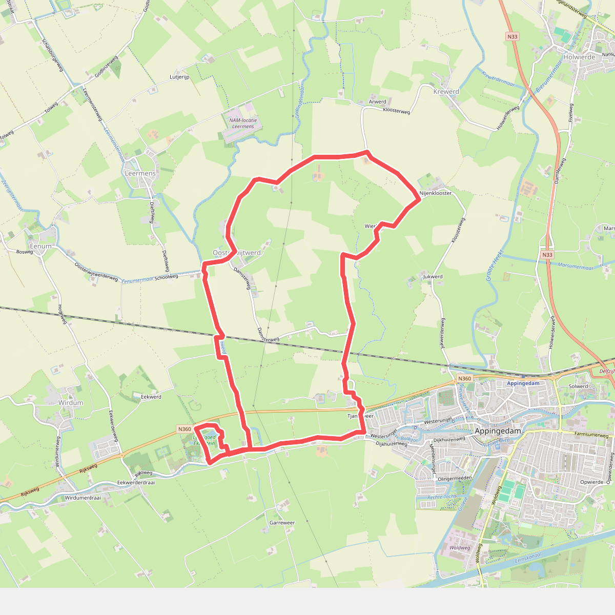 Oosterwijtwerd, dwars door het boerenland