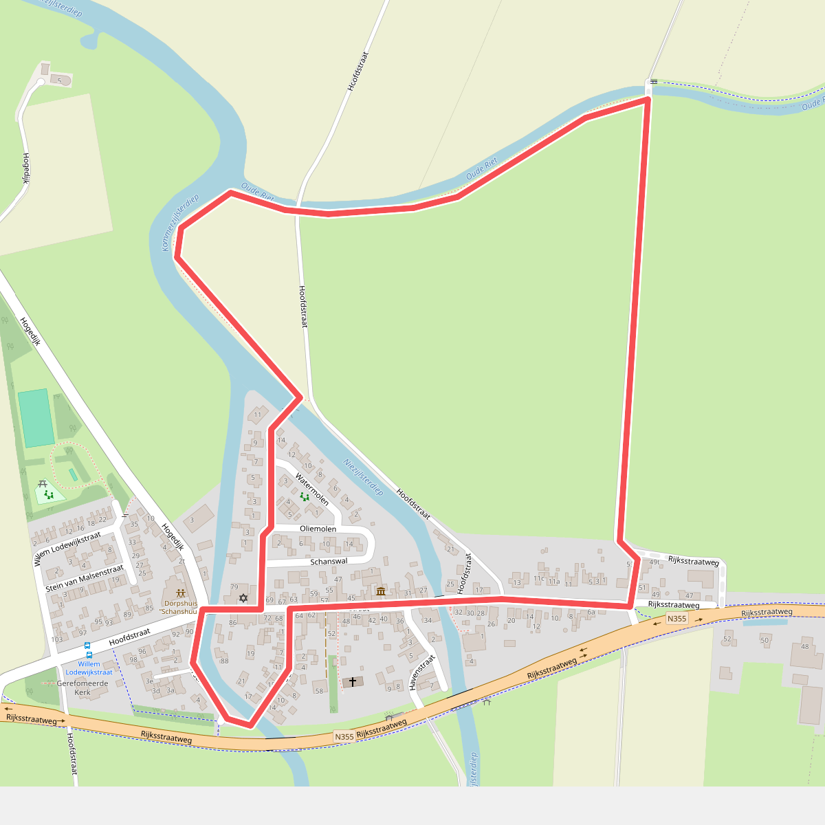Ommetje Oude Riet, Niezijl