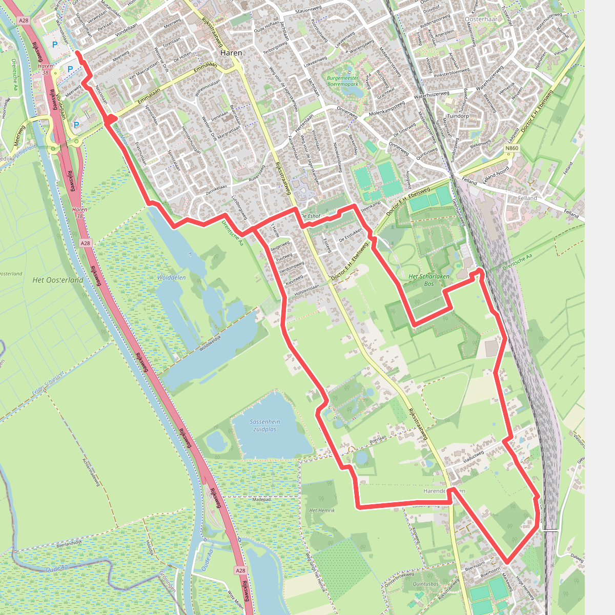 Wandel via hub: de plassen en sassen van Haren