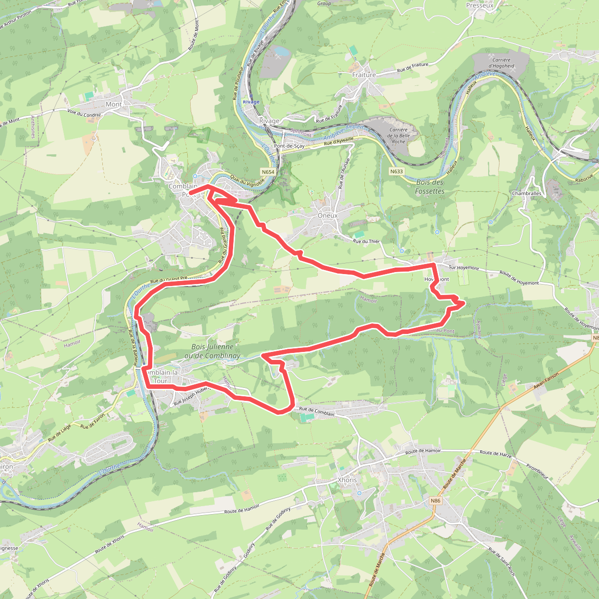 CB10 Thier Pirard - Hoyemont - Comblinay - Comblain-la-Tour
