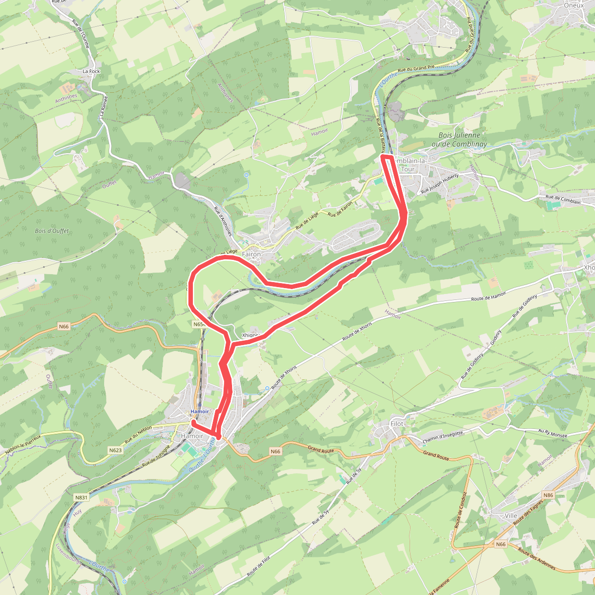Les rives de l'Ourthe vers Comblain-la-Tour