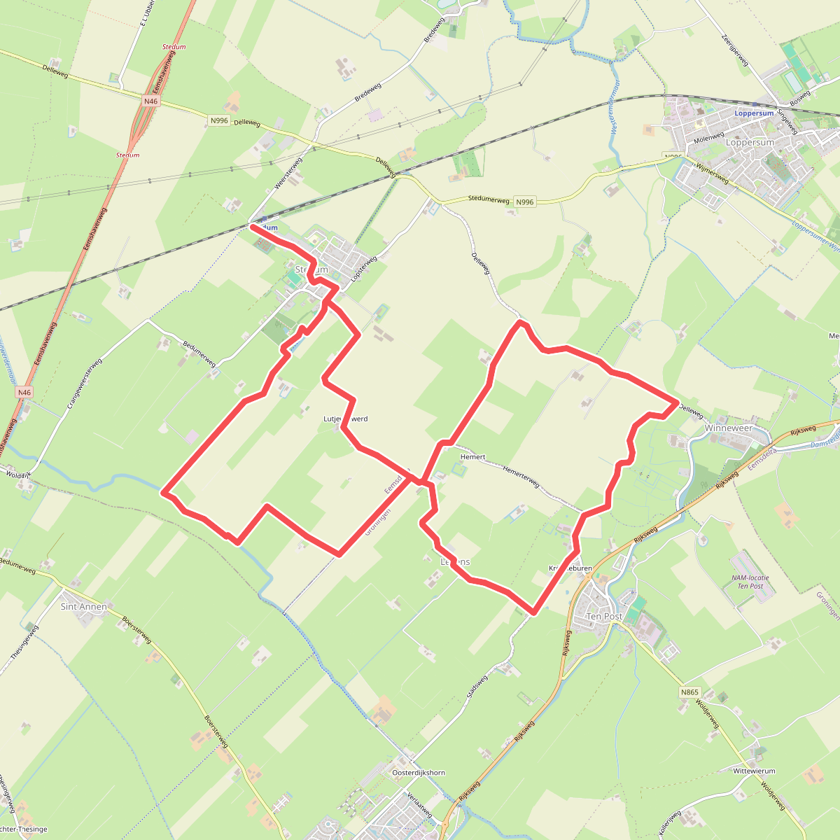Spoorwandelen Stedum
