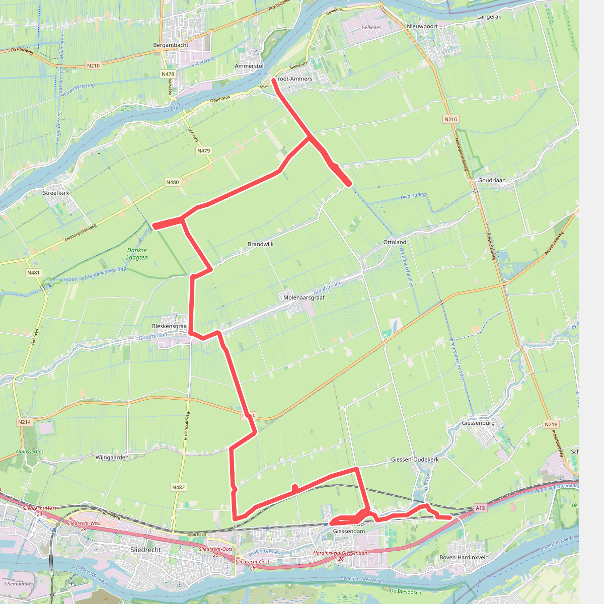 Groot-Ammers - Hardinxveld-Giessendam · Pelgrimspad etappe 7