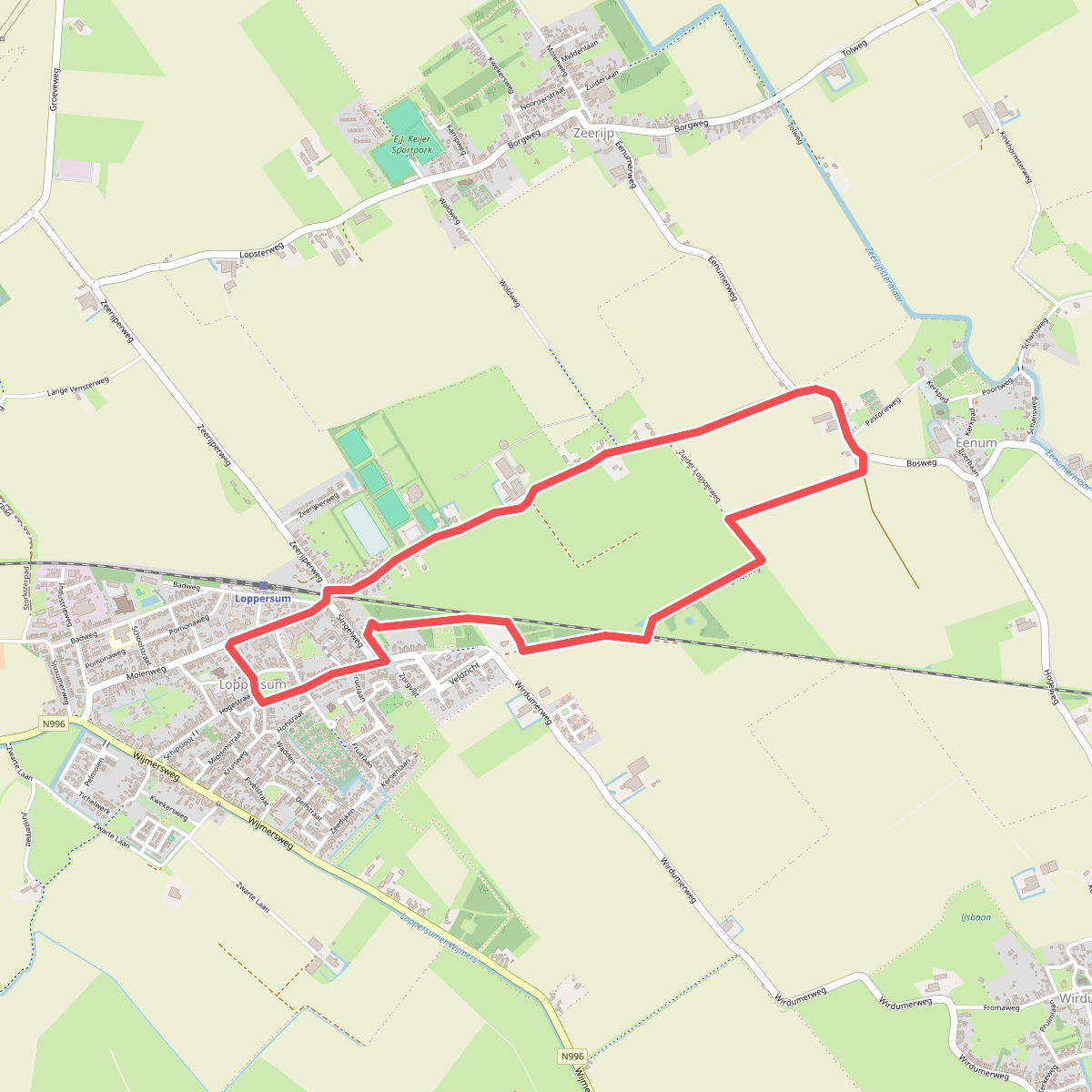 Wandel via hub: de paden op de lanen in tussen Loppersum een Eenum
