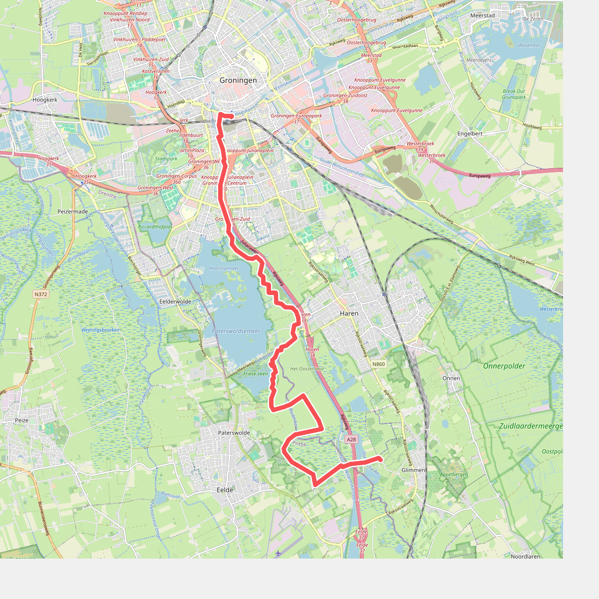 Van Groningen naar Glimmen - Groningen voor Lanterfanters