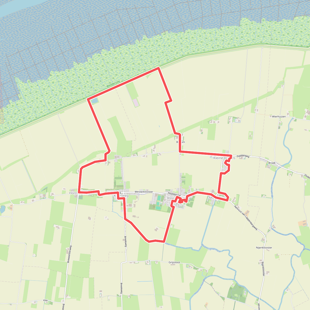 Langs Cloostertuin, polderwerken en boerenlandpad