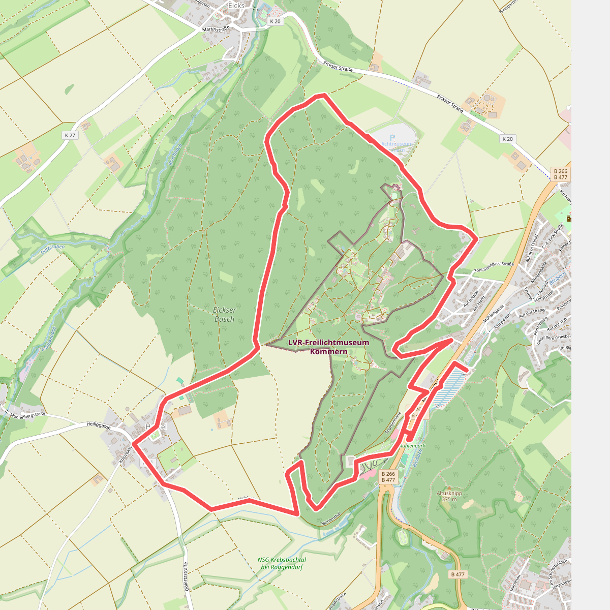 Eifeltor Panorama - Route