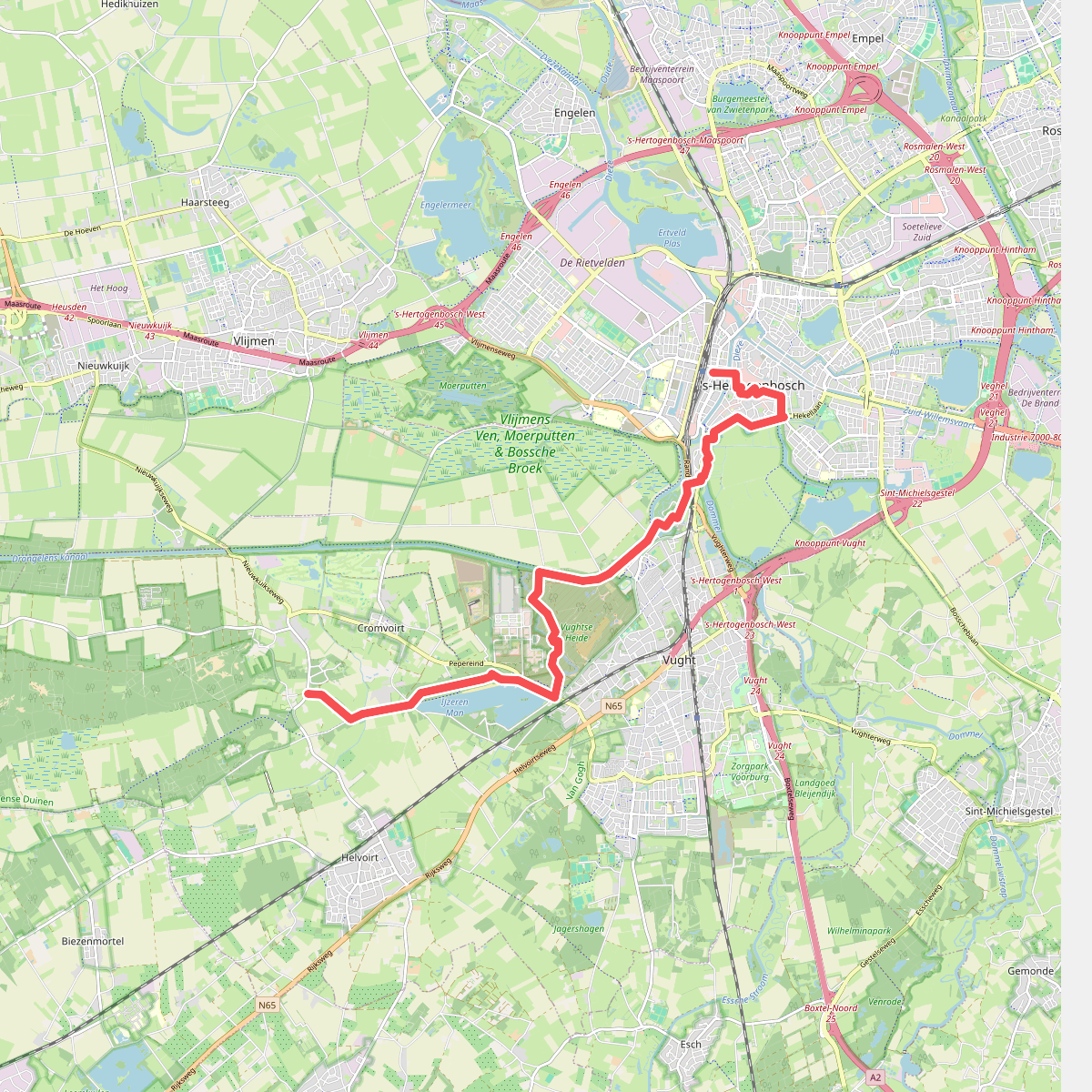 Distelberg - 's Hertochenbosch station · Pelgrimspad etappe 12