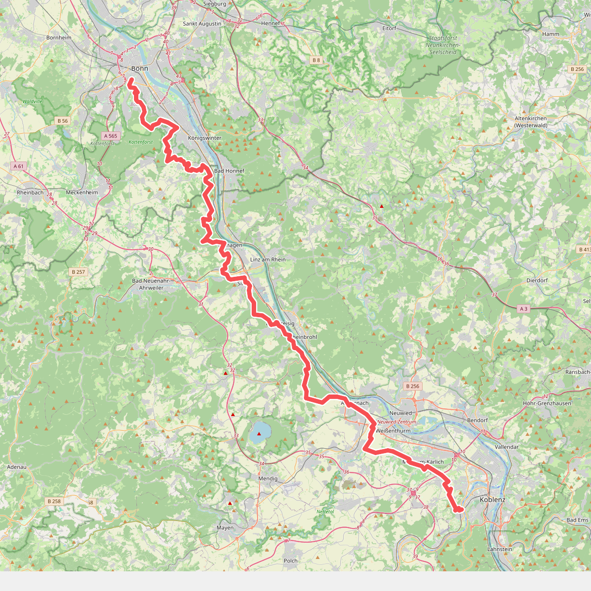 Rheinhöhenweg Bonn - Koblenz (lrh. - Eifel)