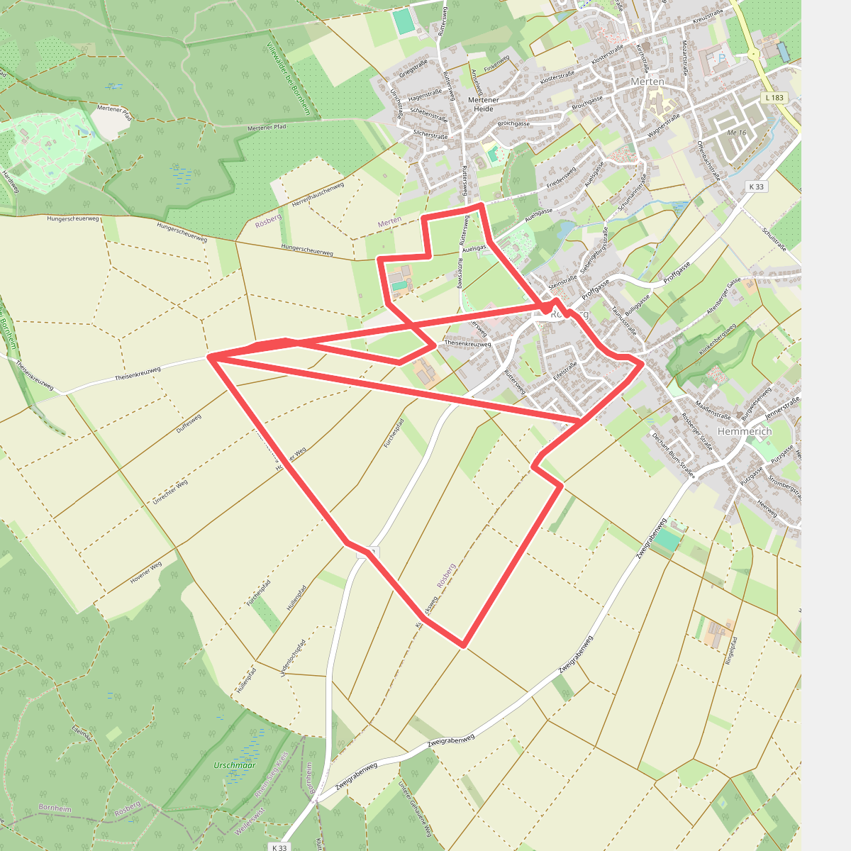 Rösberger Heiligenhäuschen Wanderweg