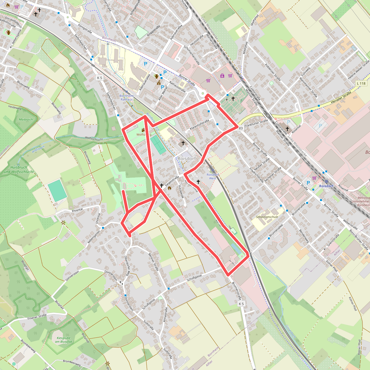 Natur-Kultur-Pfad Bornheim-Brenig-Roisdorf - Tour gelb