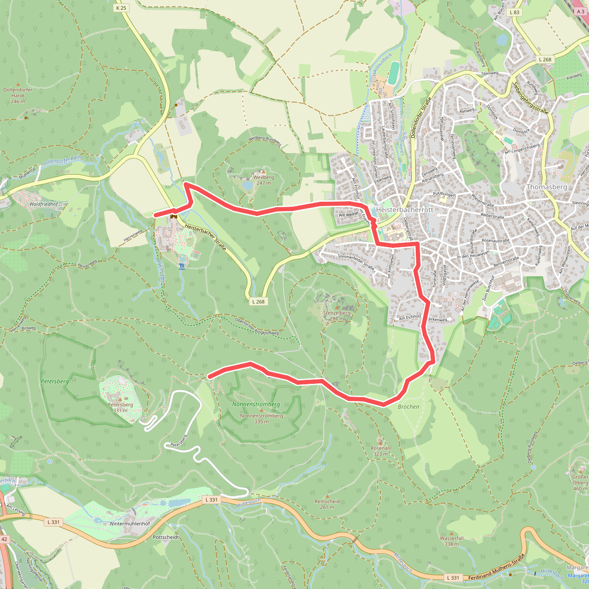 Rheinsteig-Zuweg Heisterbacherrott