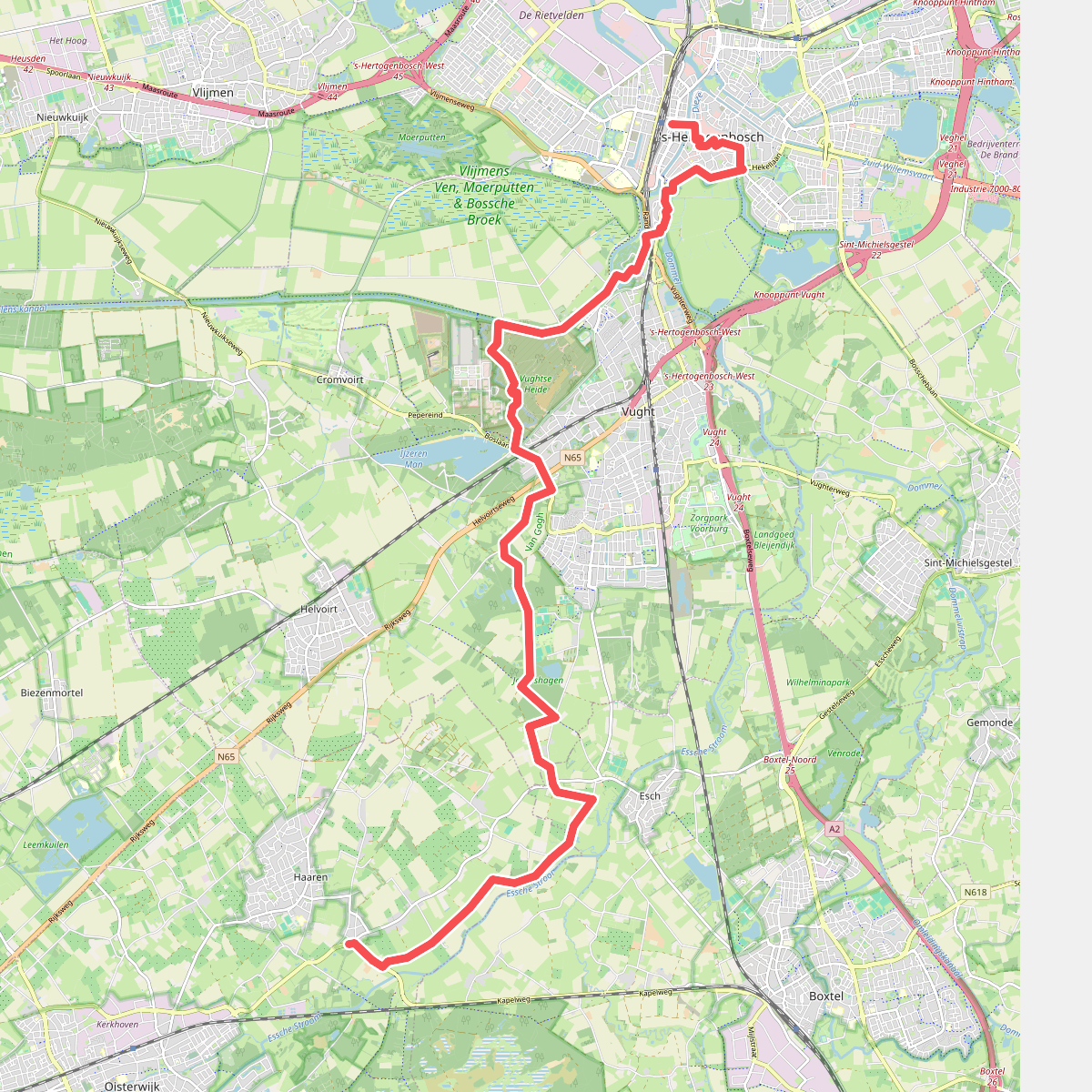 's-Hertogenbosch station - Haaren · Pelgrimspad etappe 13