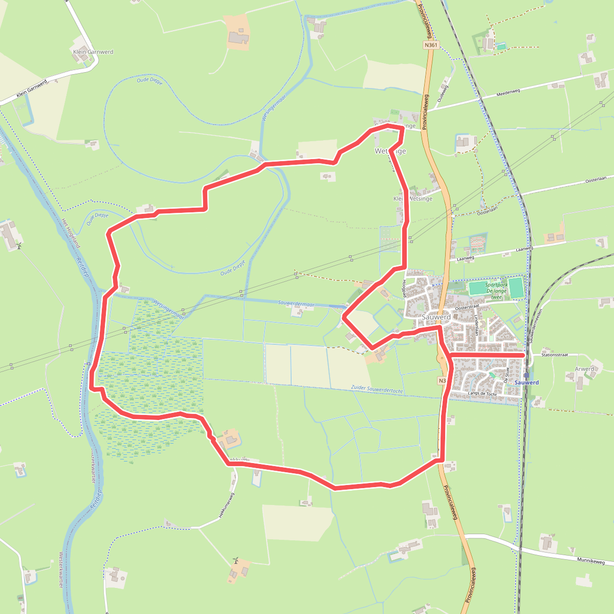 Spoorwandelen Sauwerd