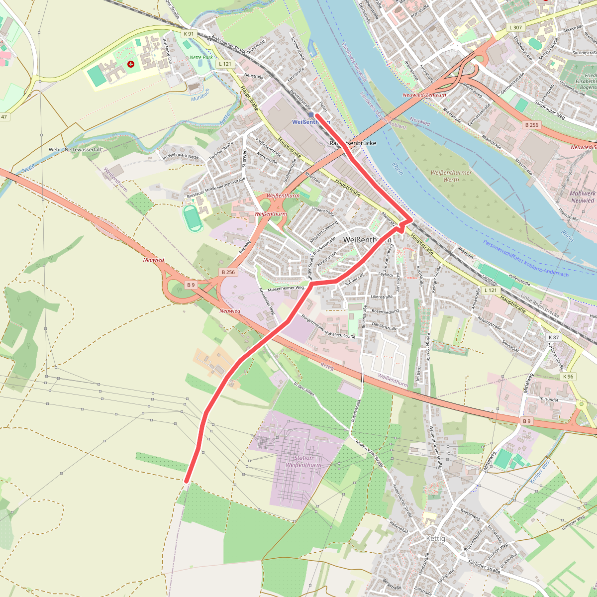 Rheinburgenweg Zugangsweg Weißenthurm