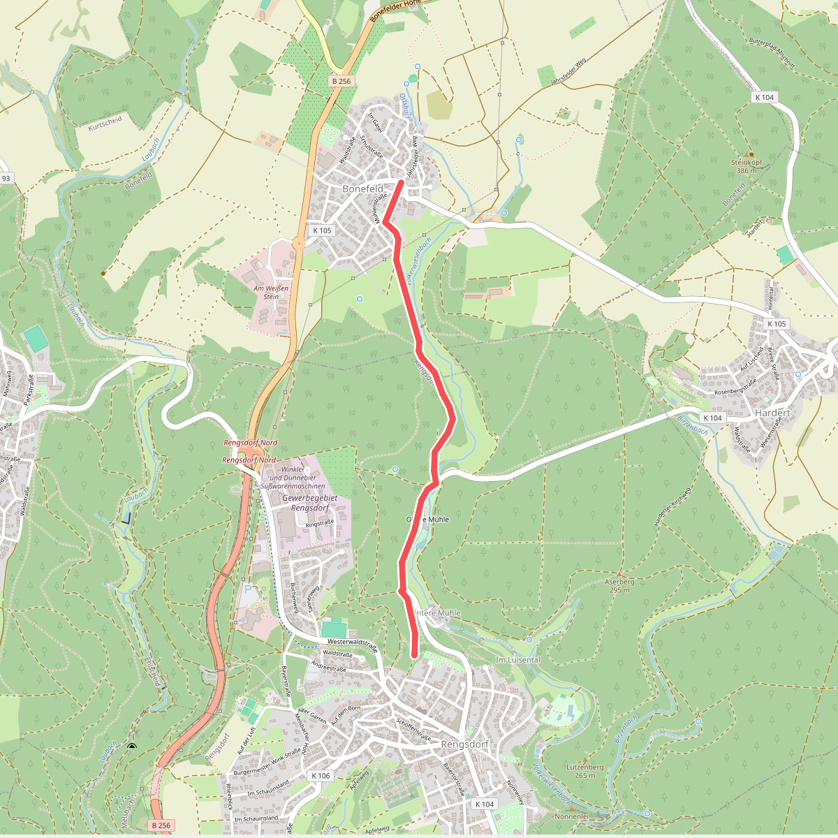 Rheinsteig-Zuweg Bonefeld