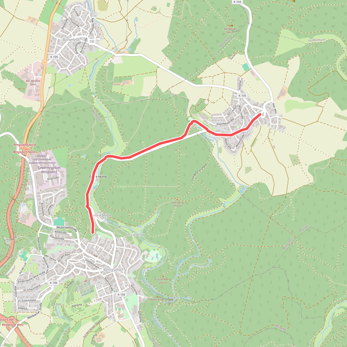 Rheinsteig-Zuweg Hardert