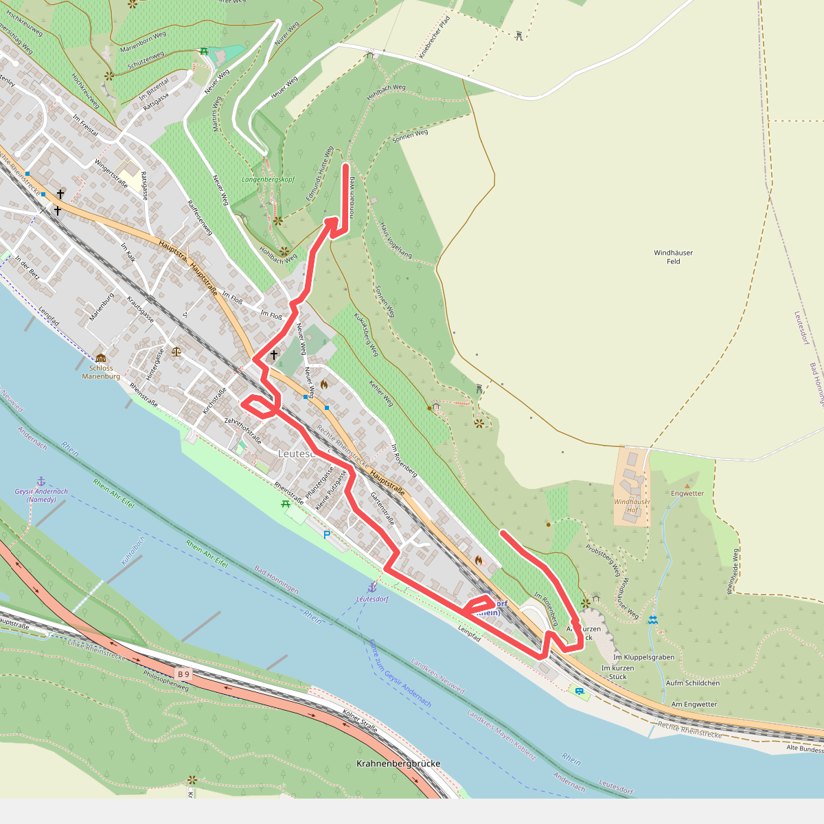 Rheinsteig-Zuweg Leutesdorf