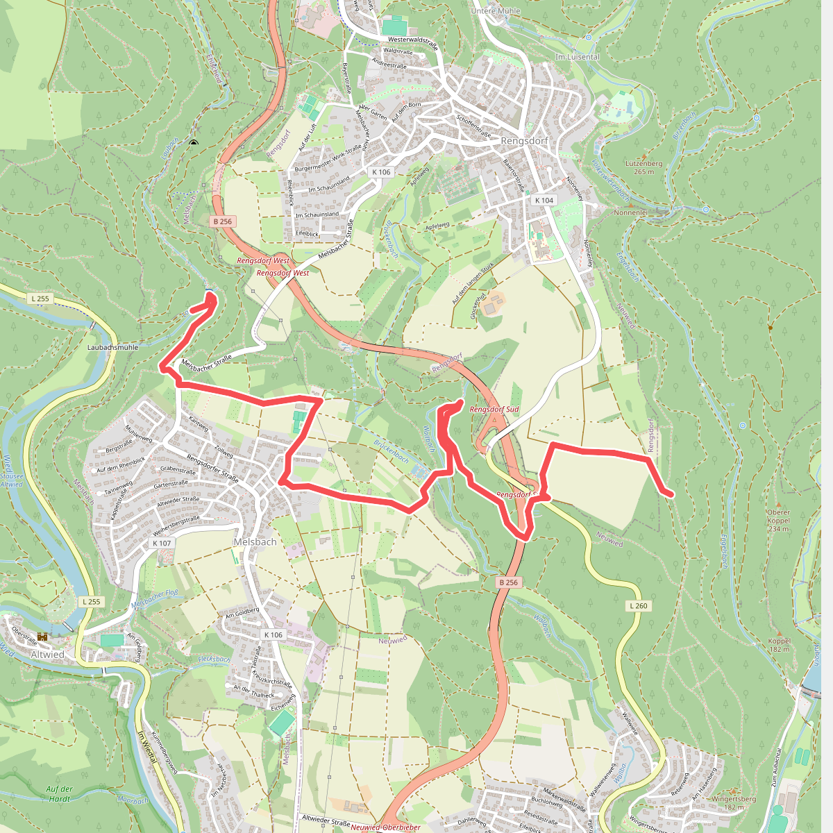 Rheinsteig-Zuweg Melsbach
