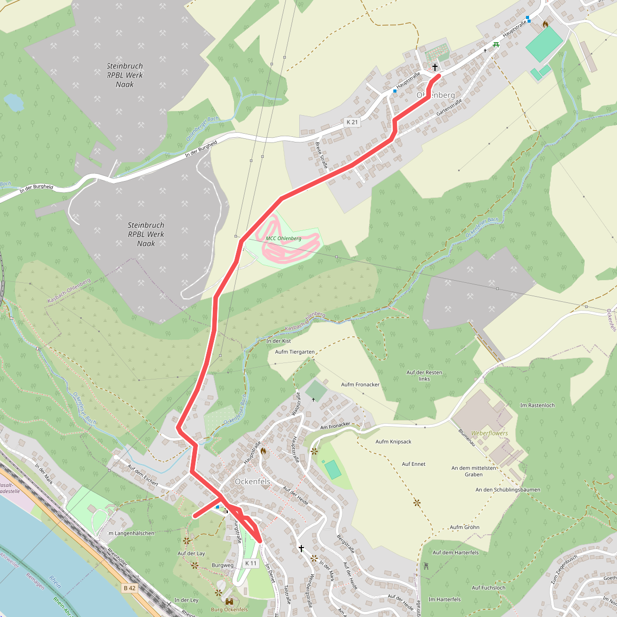 Rheinsteig-Zuweg Ohlenberg