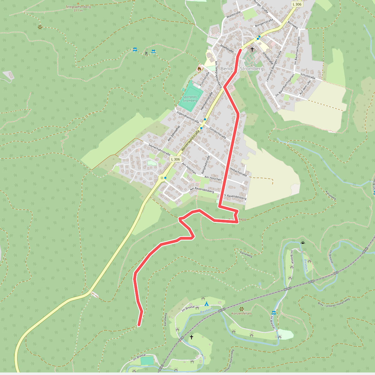 Rheinsteig-Zuweg Bendorf-Stromberg