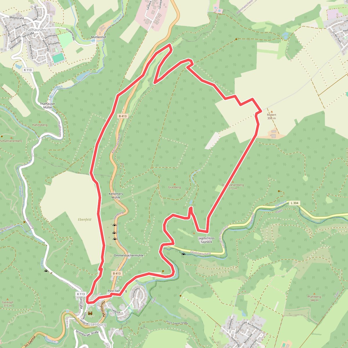 Schloss Sayneck, Wald und Flur