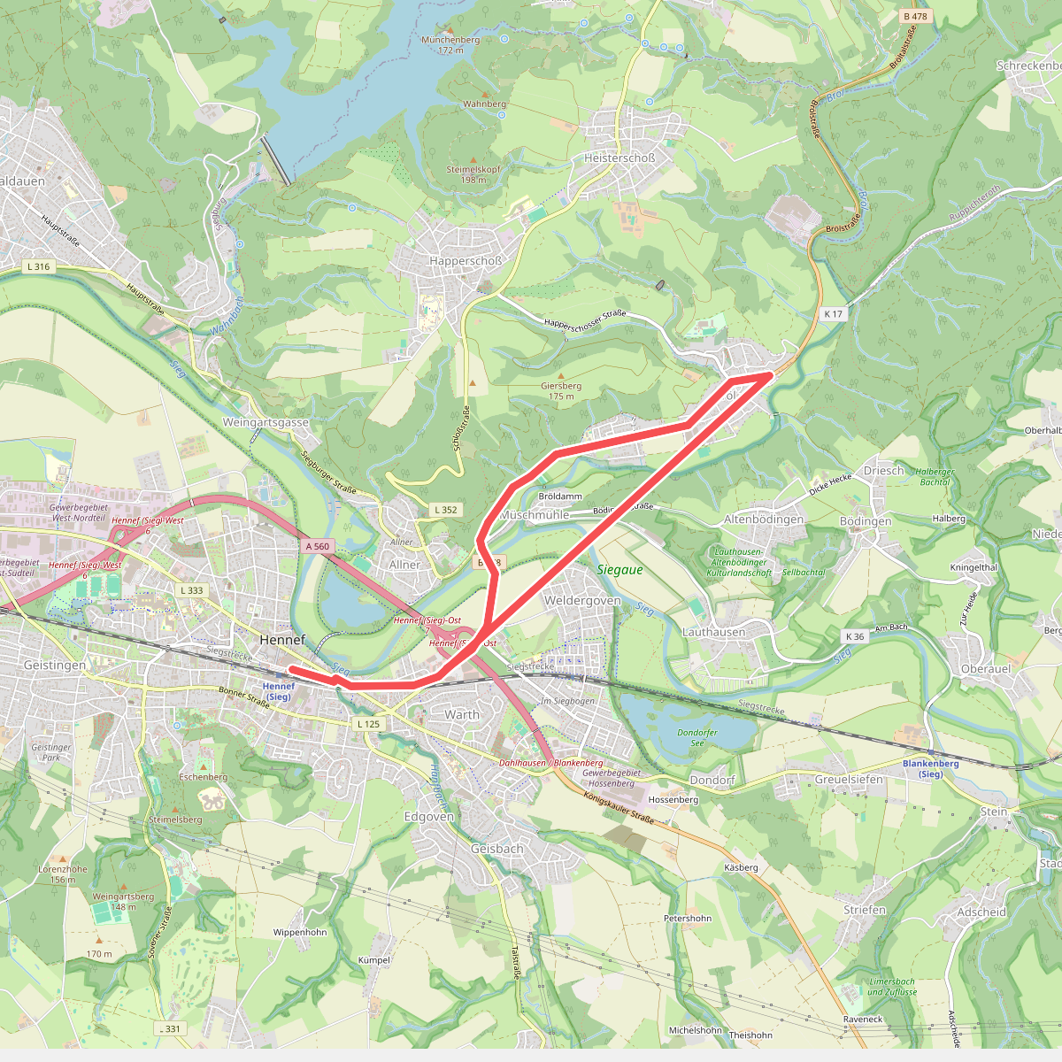 Entlang der alten Bahnlinie - Durchs Bröltal