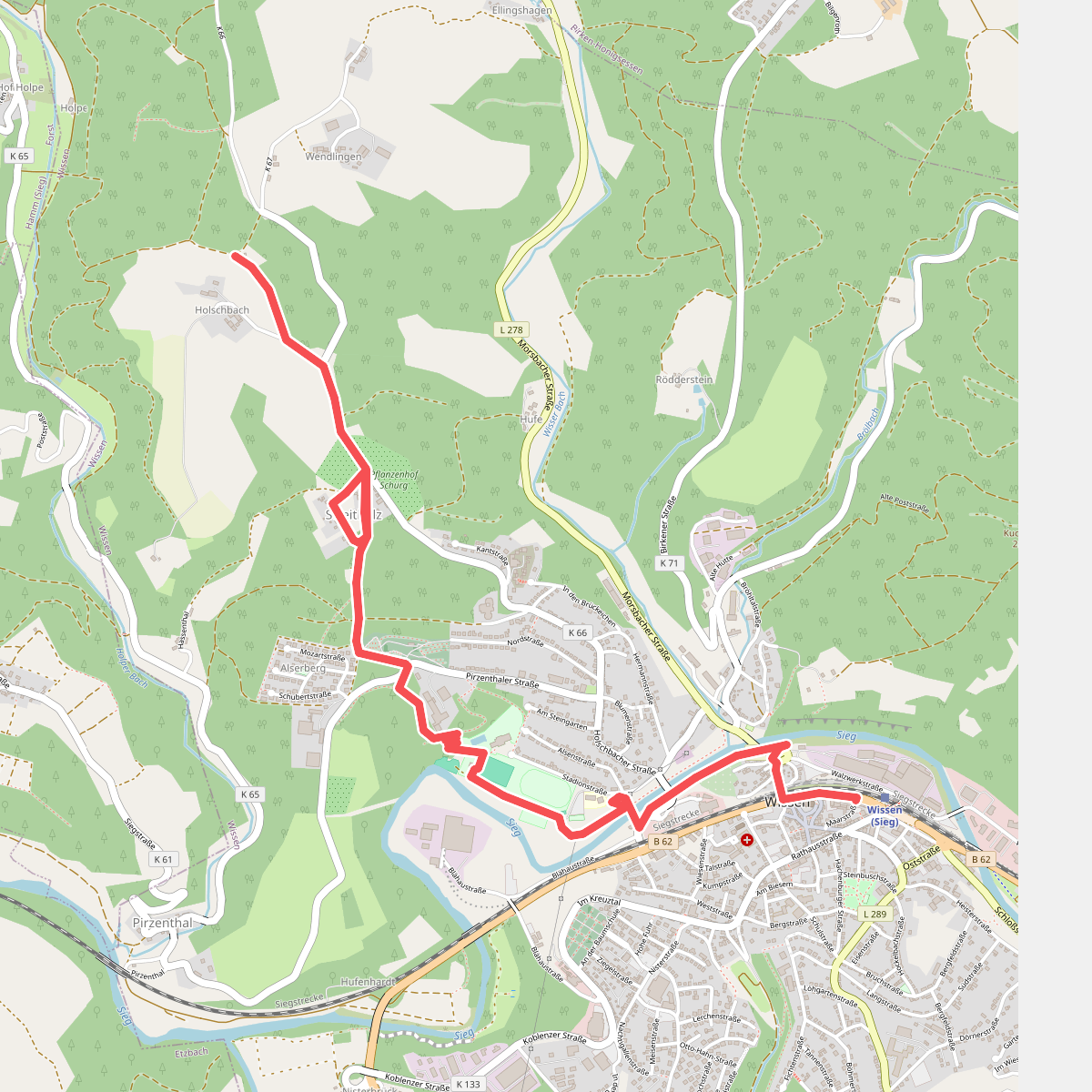 Natursteig Sieg Zugang Bf Wissen → Etappe 10