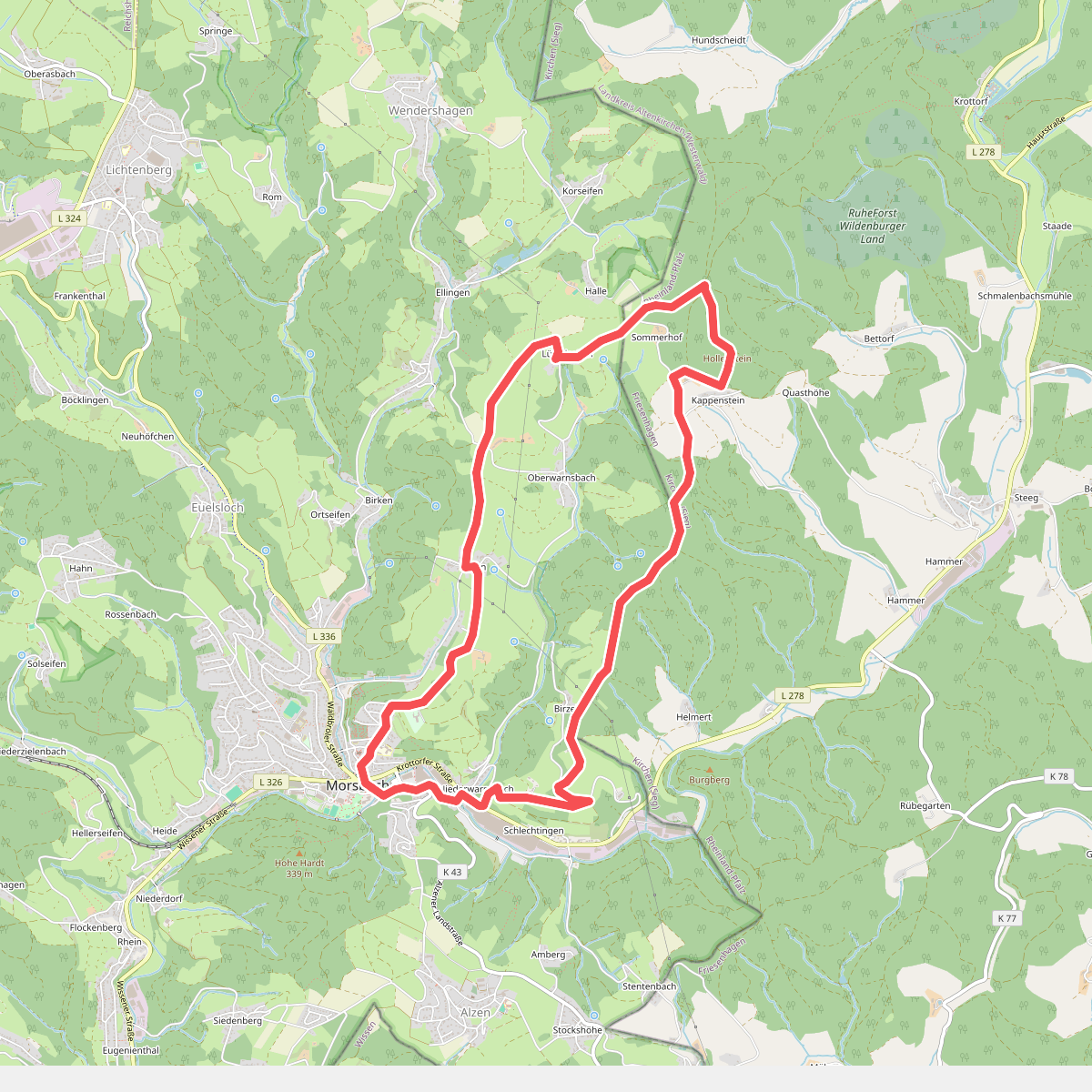 Morsbach Rundweg Dreieck Kurz