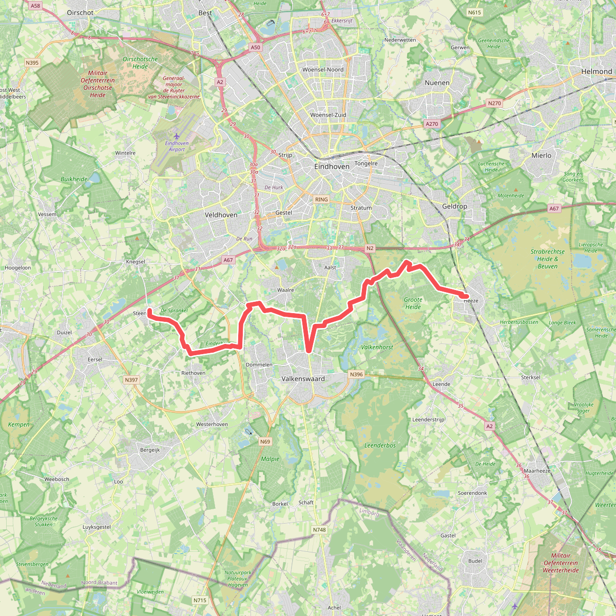 Steensel - Heeze station · Pelgrimspad etappe 16