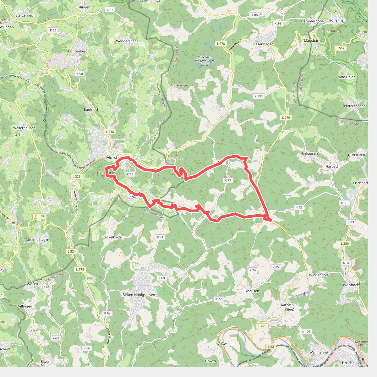 Morsbach Rundweg umgedrehtes Dreieck