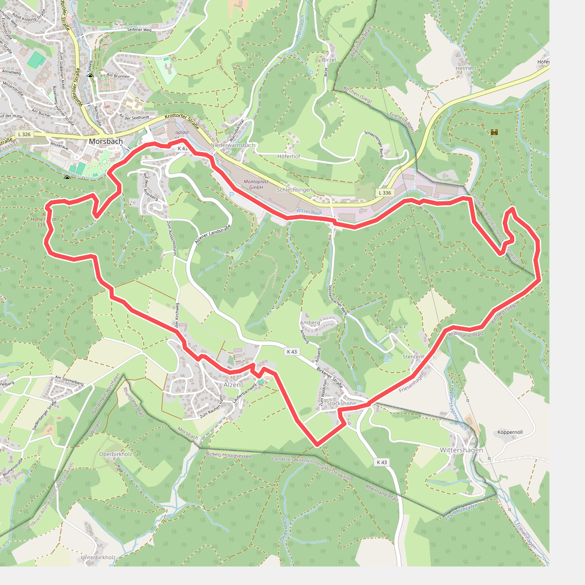 Morsbach Rundweg umgedrehtes Dreieck kurz