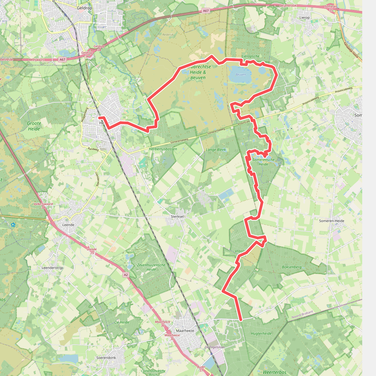 Heeze station - Maarheeze station · Pelgrimspad etappe 17