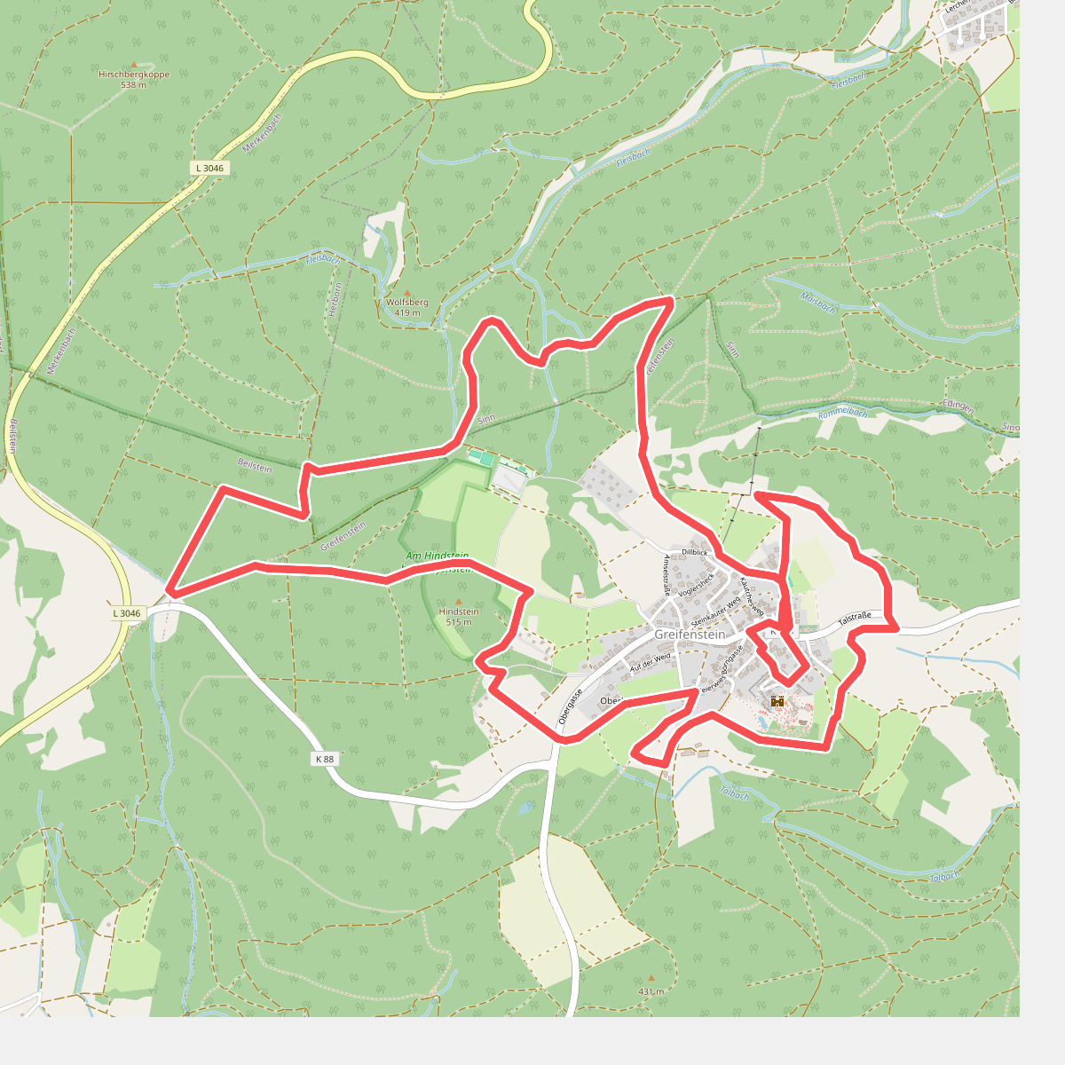 Burg Greifenstein Weg 10 km