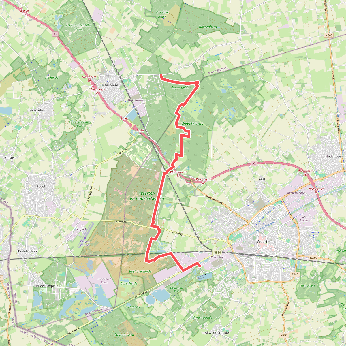 Maarheeze station - Weert · Pelgrimspad etappe 18