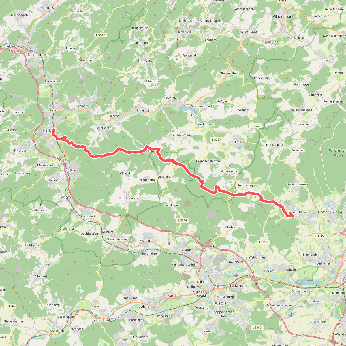 Rennweg Bierbertal - Herborn
