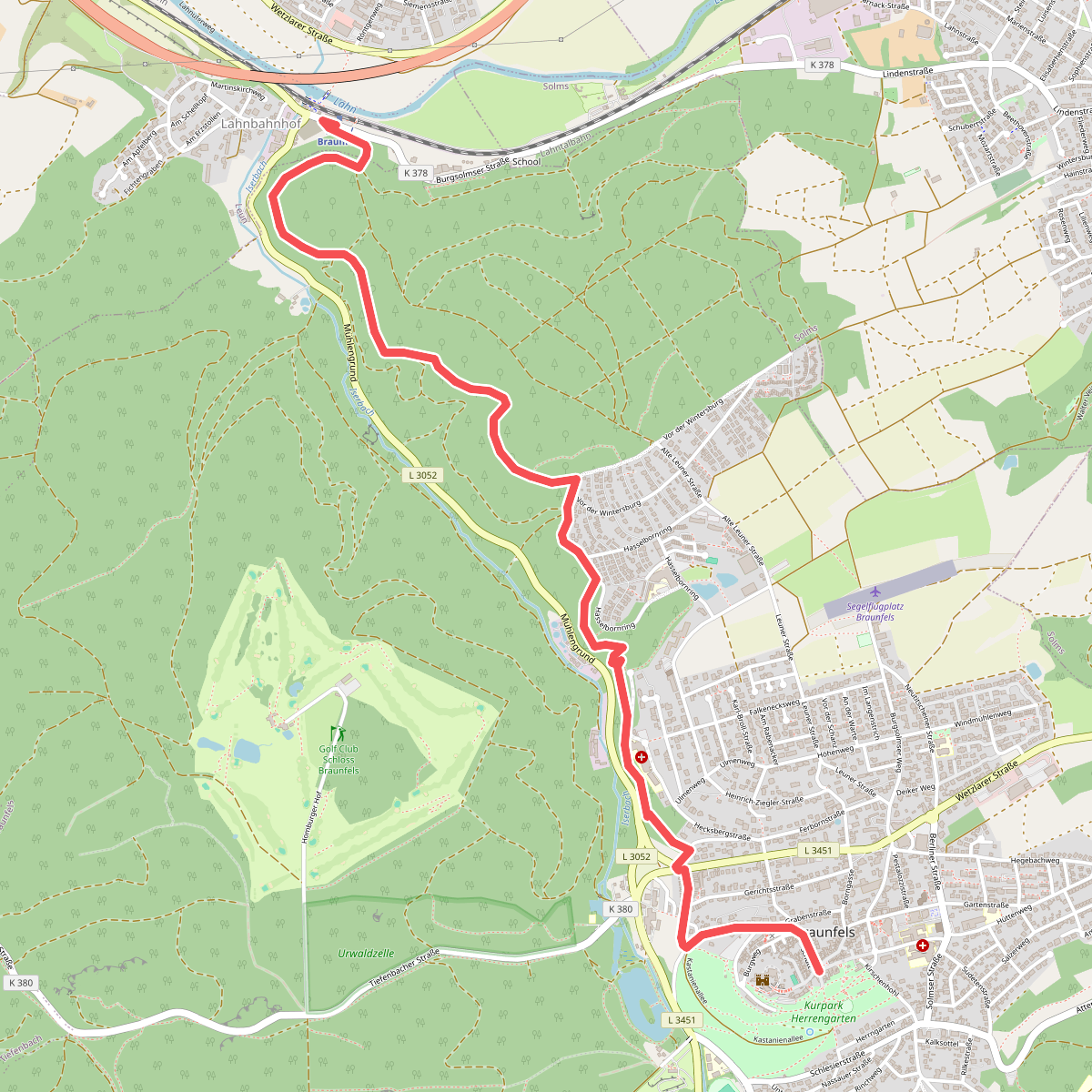 Zugangsweg zum Lahnwanderweg (ab Lahnbahnhof bei Leun)