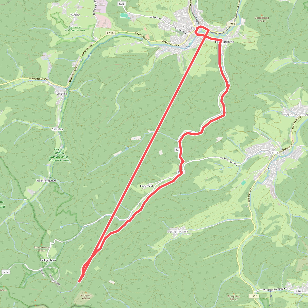 östlicher Rothaarsteig-Zuweg Feudingen