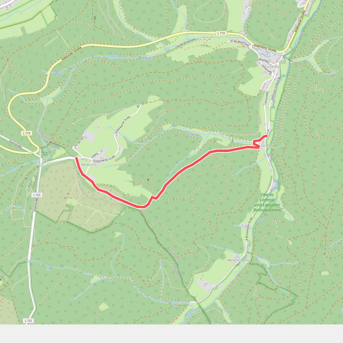 Rothaarsteig-Zuweg Glashütte