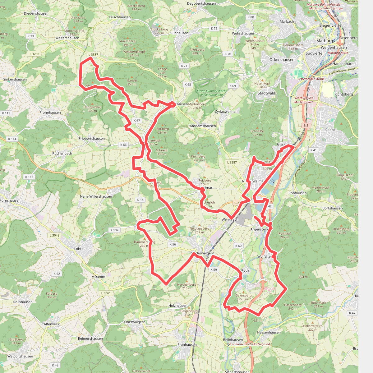 [W1] Rundweg durch die Gemeinde Weimar (Lahn)