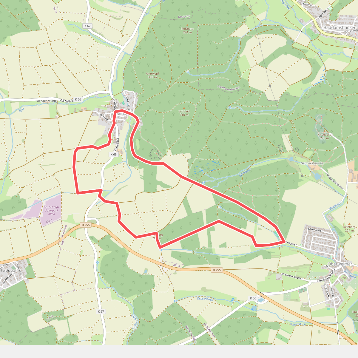 [W3] Ortsrundweg Oberweimar - Allna - Oberweimar