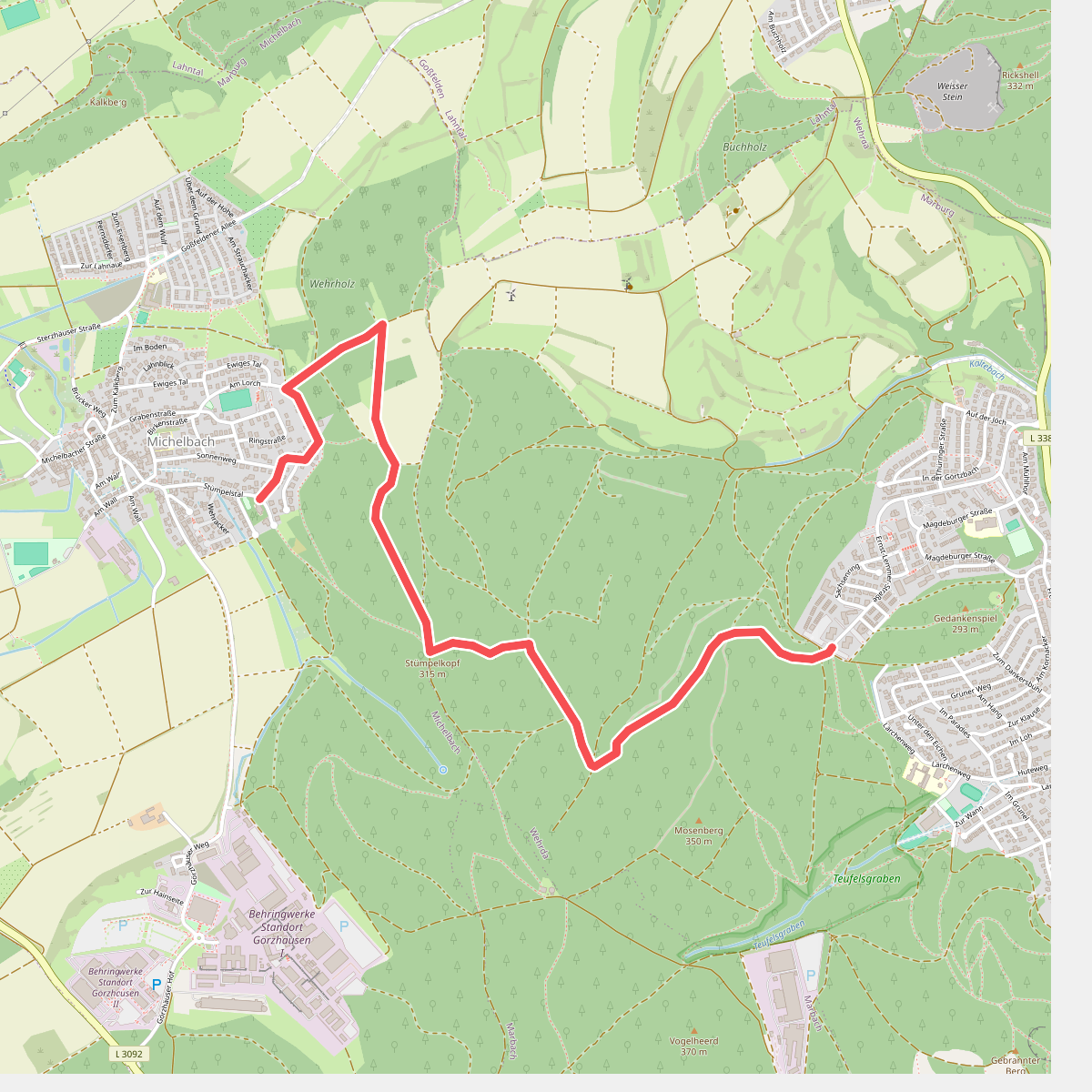 [C5] - Wanderweg des Verkehrs- und Verschönerungsvereins Marburg - Michelbach - Wehrda-Sachsenring