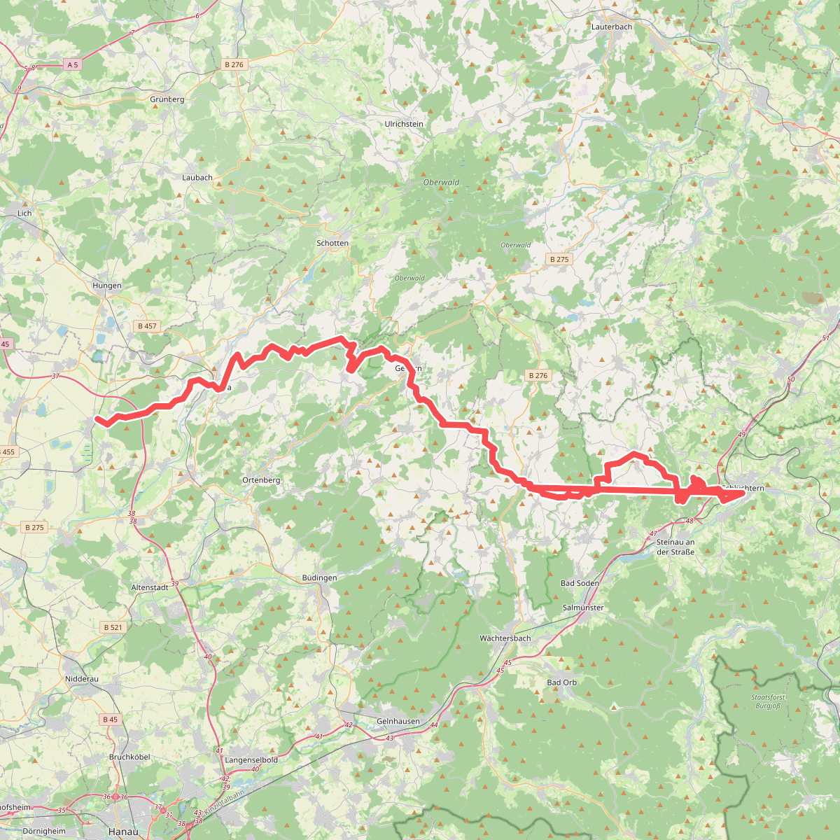 Wetterau Spessart Weg Grünes Dreieck
