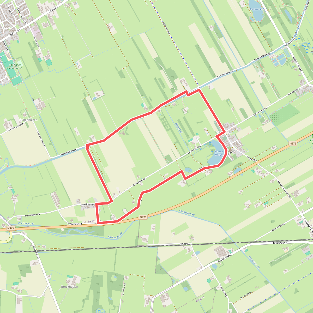 Wandelommetje Berghuizen groene route 6 kilometer
