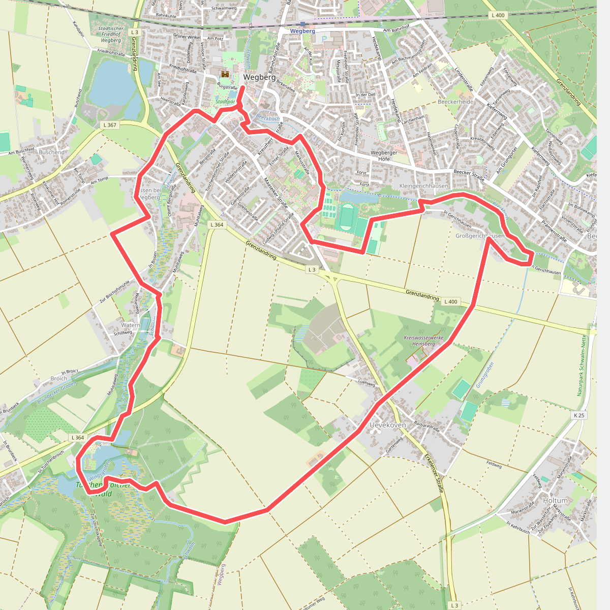 Nordic Walking Park Wegberg Route Blau
