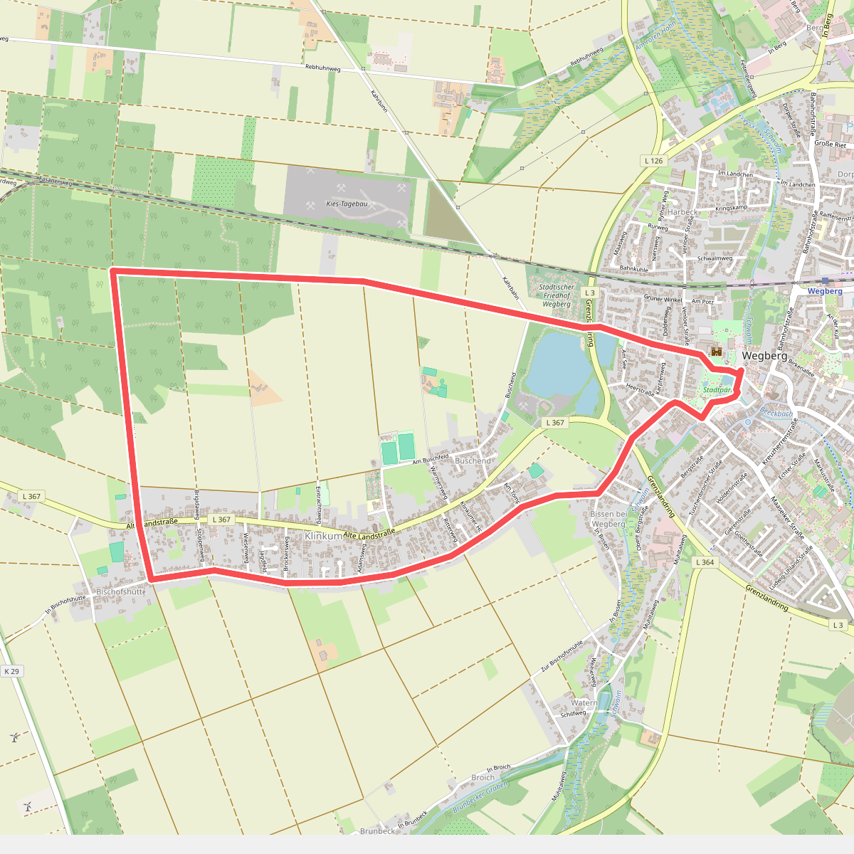 Nordic Walking Park Wegberg Route Braun
