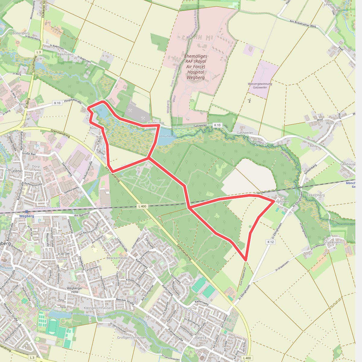 Nordic Walking Park Wegberg Route Grün