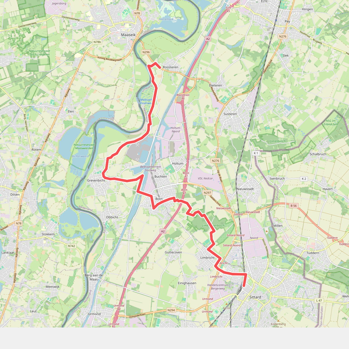 Roosteren - Sittard station · Pelgrimspad etappe 21