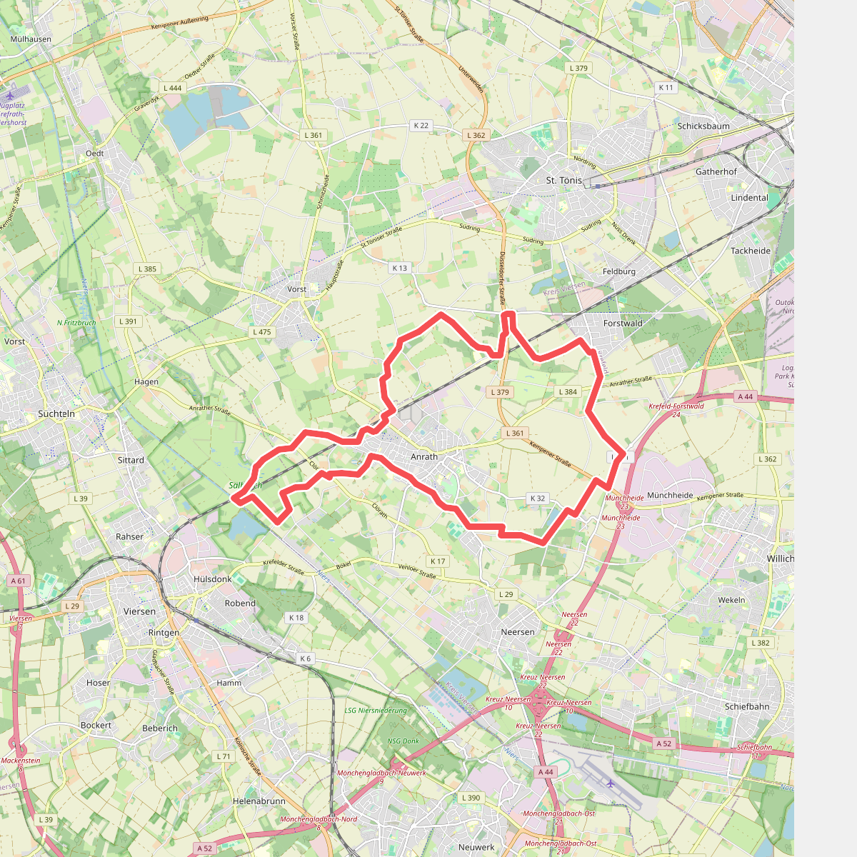 Anrath Rundwanderweg Quadrat
