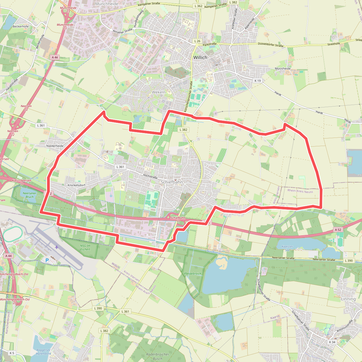 Schiefbahn Rundweg Dreieck